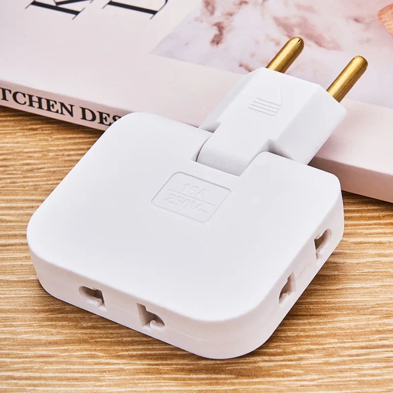 1pcs Mini 3-in-1 ultra-thin EU plug wireless adapter socket 180 degree rotating socket converter US expansion plug multi plug
