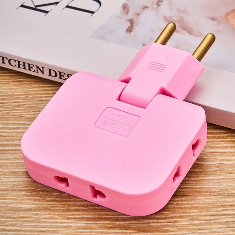 1pcs Mini 3-in-1 ultra-thin EU plug wireless adapter socket 180 degree rotating socket converter US expansion plug multi plug