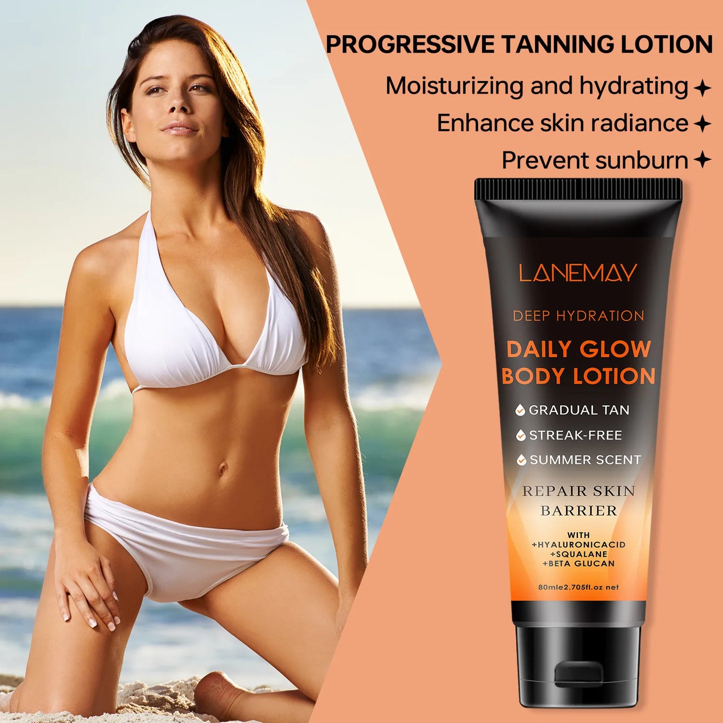 80Ml Lift skin shine gradual change tanning body lotion seamless natural bronze moisturizer Skincare