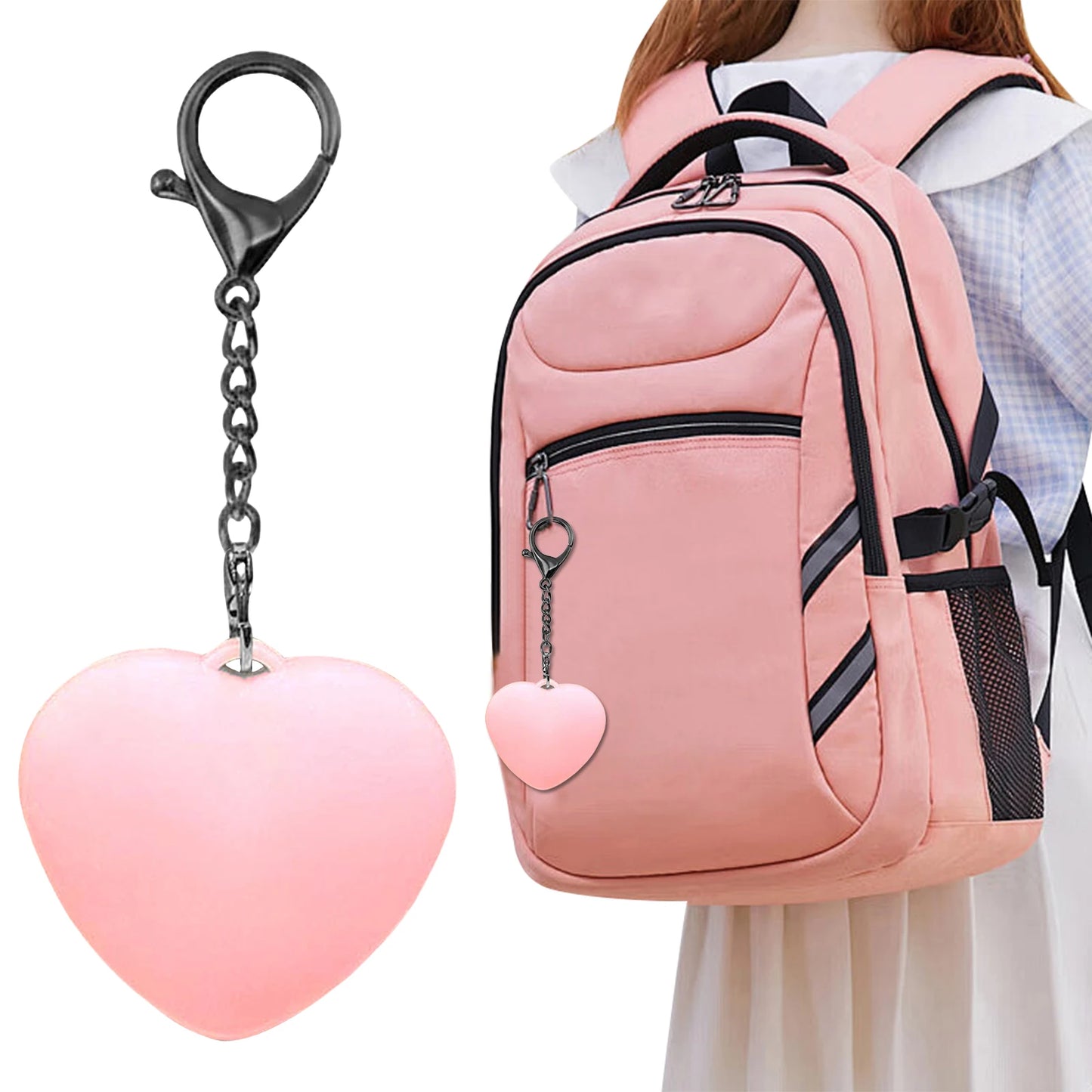 Heart Purses Keychain Touch Mini Bag Lights with LED Automatic Sensor Hearts Shaped Night Light for Women Girls Gift