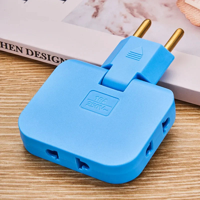 1pcs Mini 3-in-1 ultra-thin EU plug wireless adapter socket 180 degree rotating socket converter US expansion plug multi plug