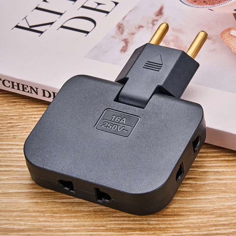 1pcs Mini 3-in-1 ultra-thin EU plug wireless adapter socket 180 degree rotating socket converter US expansion plug multi plug