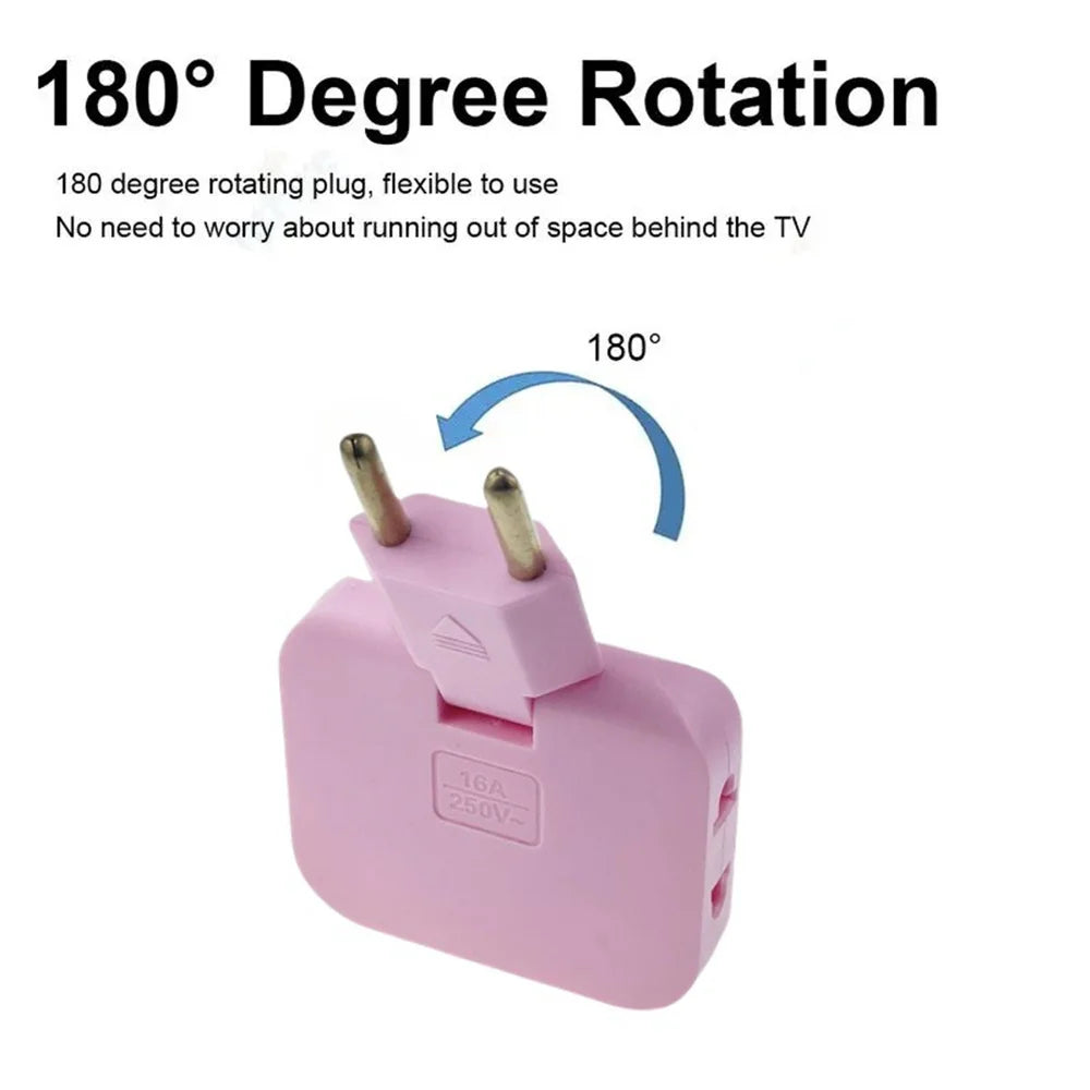 1pcs Mini 3-in-1 ultra-thin EU plug wireless adapter socket 180 degree rotating socket converter US expansion plug multi plug